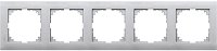 Рамка универсальная Schneider Electric Merten M-Pure 5-м. алюминий 
